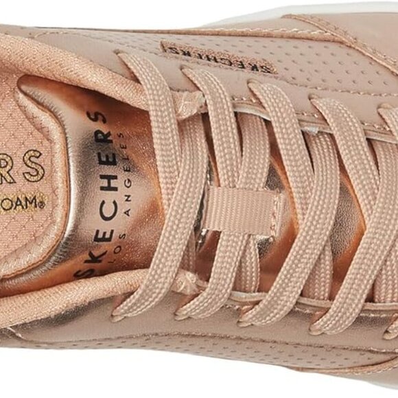 Women's Rose Gold Sneaker Leather & Rubber Sole Air-Cooled Memory Foam - Picture 3 of 8